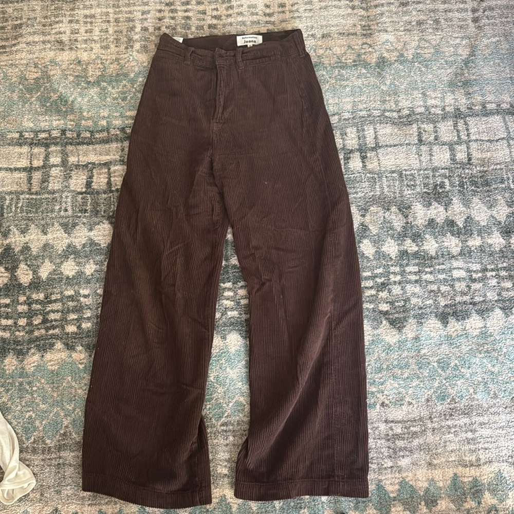 Reformation corduroy wide leg pants brown size 27